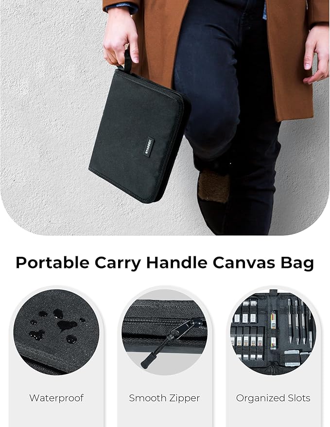 30PCS Mechanical Pencil Set with Canvas Bag, Drawing Pencils 0.5, 0.7, 0.9MM & 3PCS 2MM Sketching Pencil with 464PCS Leads (6B 4B 2B HB 2H 4H Color) for Artist Drafting Drawing Writing-DeskLoop Office