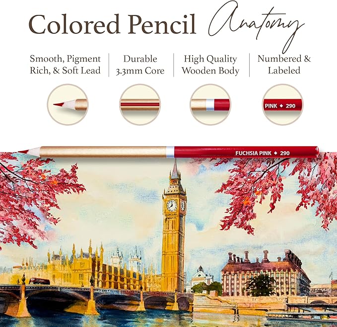 SCHPIRERR FARBEN - Premium Colored Pencils, Oil-Based Coloring Pencils, Soft-Core Color Pencil Set for Adults & Children, Non-Toxic Colored Pencil for Coloring, Sketching, & Doodling, 96 Colors-DeskLoop Office