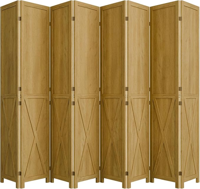 Cozy Castle Wood Room Divider, 8 Panels Folding Privacy Screen, 66.9'' Wall - Image 8
