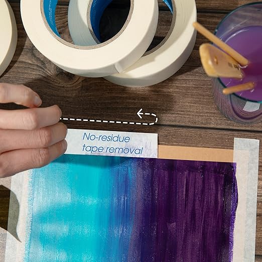 Spartan Industrial - 2" X 60 yd Wide Masking Tape for Painting, Drafting, Labeling, and More - 6 Home and Office Tape Rolls, 5.5 Mil-DeskLoop Office