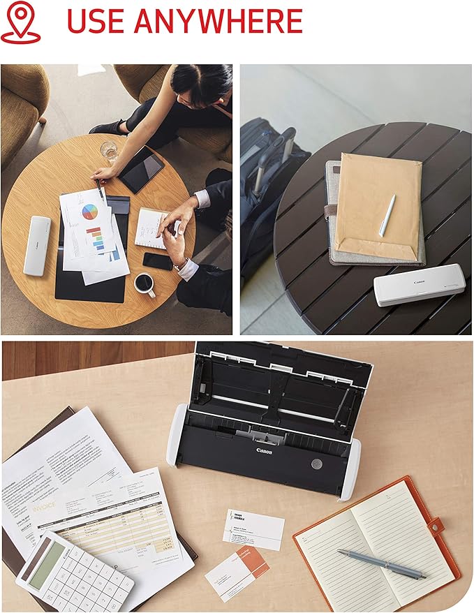 Canon imageFORMULA R10 - Portable Document Scanner, USB Powered, Duplex Scanning, Document Feeder, Easy Setup, Convenient, Perfect for Mobile Users-DeskLoop Office