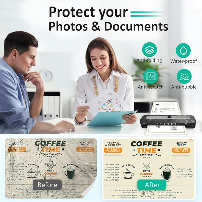 13 Inch Laminator Machine - 11x17 Laminator with 50 Sheets, Cold & Thermal, Built-in Paper Cutter & Corner Rounder, A3 Laminating Machine for Classroom Home School-DeskLoop Office