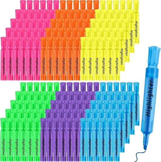 Teling 180 Pcs Highlighters Bulk Chisel Tip Tank Style Highlighters for School Classroom Assorted Color Fluorescent Pens for Office Shop-DeskLoop Office