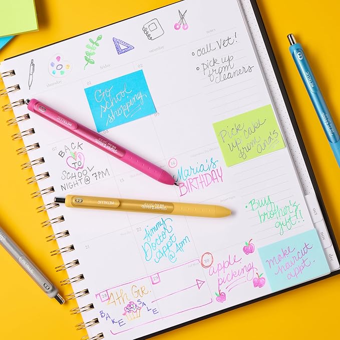 Paper Mate InkJoy Gel Pens, Metallic Pens, Retractable, Medium Point, (0.8mm) Assorted Colors, 10 Count-DeskLoop Office