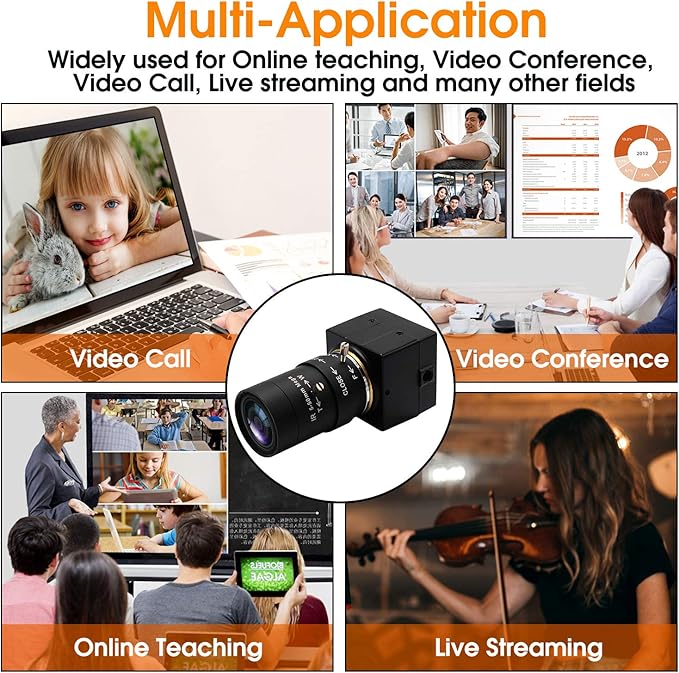 SVPRO 2MP USB Web Camera - 5-50mm 10X Optical Zoom Lens, CS Mount, 1080P HD CMOS, 100fps/60fps, UVC Mini Cam OTG, Drive Free PC Webcam-DeskLoop Office