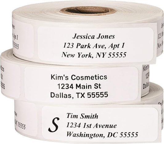 Return Address Labels - Roll of 500 Personalized Labels (Clear)-DeskLoop Office