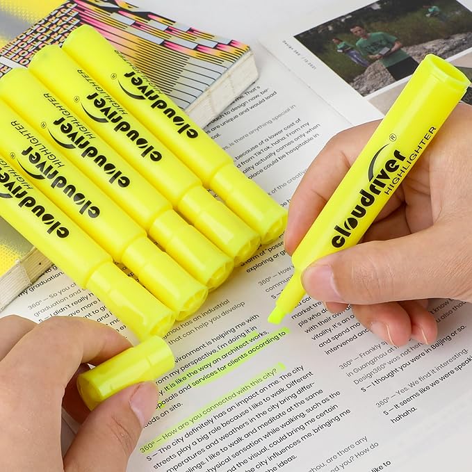 cloudriver Highlighters Bulk Pack of 78, Yellow Highlighter, Chisel Point, Quick Drying Ink, Highlighters Suitable For Classroom, Office And Shop-DeskLoop Office