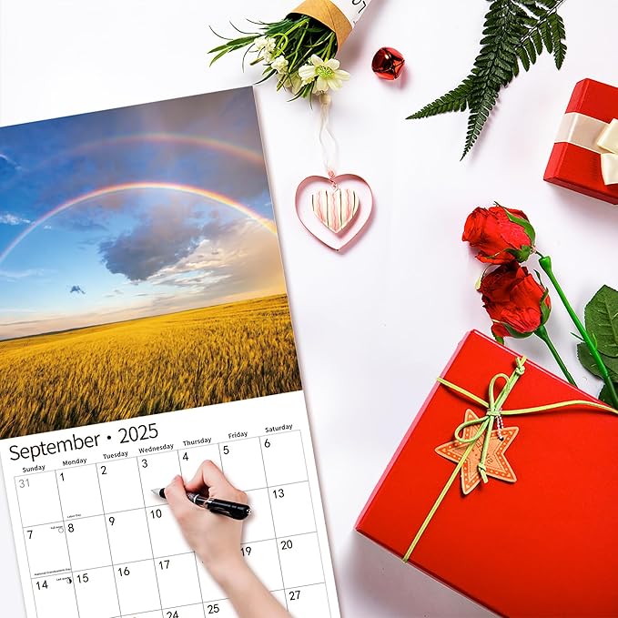 2025 Wall Calendar,Calendar 2025, January 2025 - December 2025, Wall Calendar Rainbow, 12" x 24" Opened,Full Page Months Thick & Sturdy Paper for Calendar Organizing & Planning-DeskLoop Office