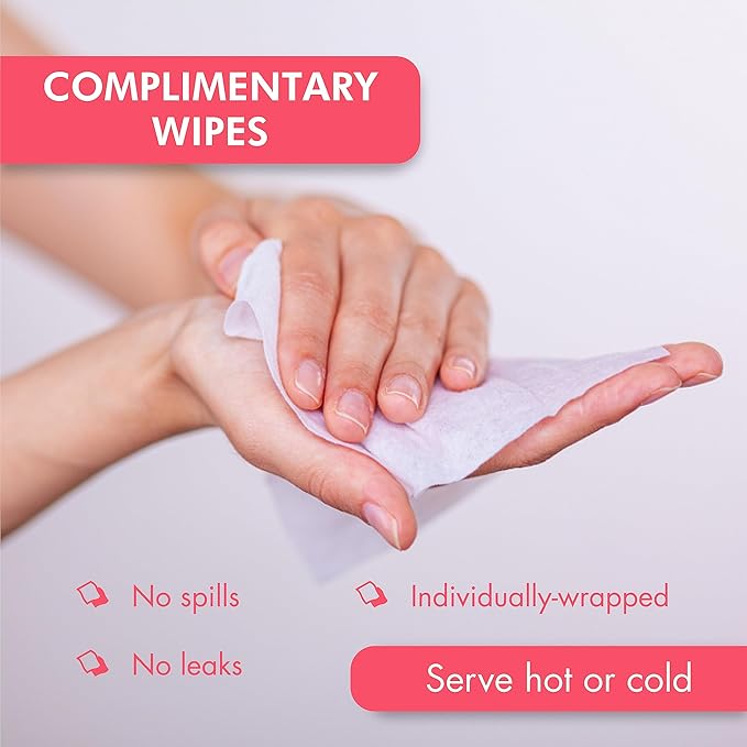 Diamond Wipes Pre-moistened Hand Wipes - “With Our Compliments” Logo 10x8” Extra Thick Lemon-Scented Pack of 250 Individually Wrapped Wet Wipes-DeskLoop Office