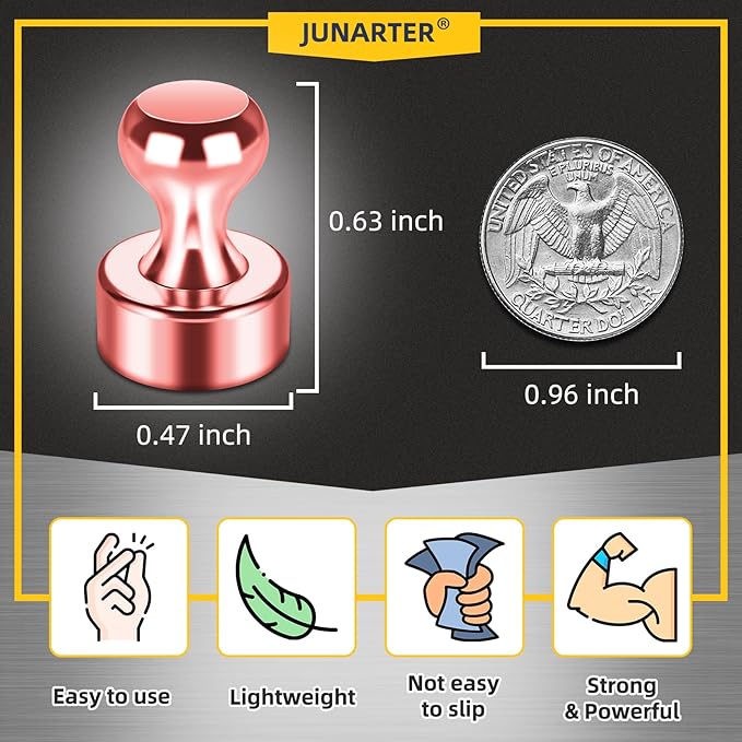 12Pack Refrigerator Magnets, Strong Neodymium Push Pin Magnets for Whiteboard, Office, School, Kitchen-DeskLoop Office