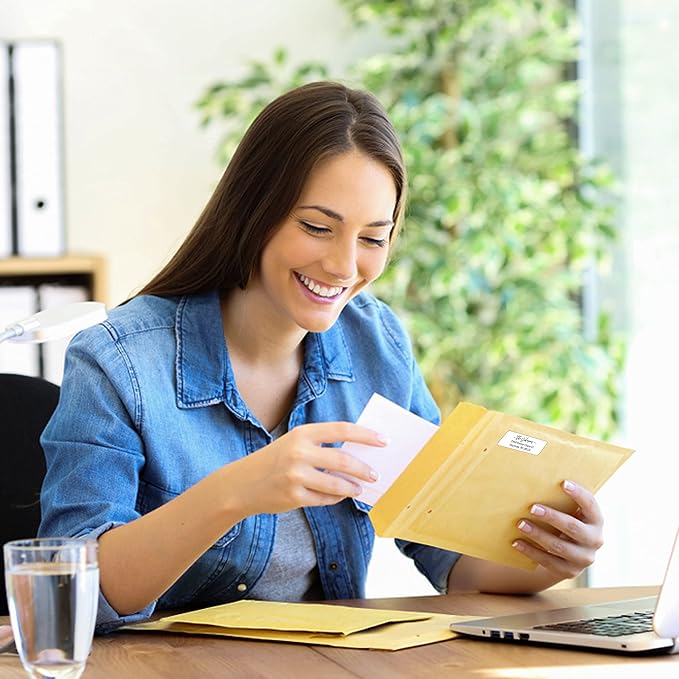 Personalized Return Address Labels Simple - Set of 240 Elegant Custom Mailing Labels for Envelopes, Self Adhesive Flat Sheet Rectangle Personalized Name Stickers (White)-DeskLoop Office