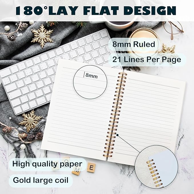 Boho Christian Notebook Journal, Christian Gifts for Women, Bible Notebooks for Note Taking, Bible Journaling Notebook, Jesus the Way the Truth the Life Hardcover Spiral Notebook 5.5x8.3 blue-DeskLoop Office