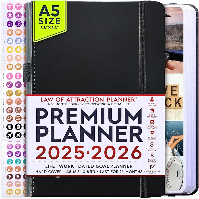2025-2026 Planner Weekly and Monthly | 16-Month Life Planner to Increase Focus & Productivity | Reduce Overwhelm & Achieve Your Biggest Goals | Include Gift Box & Stickers | Sep 2025-Dec 2026-DeskLoop Office