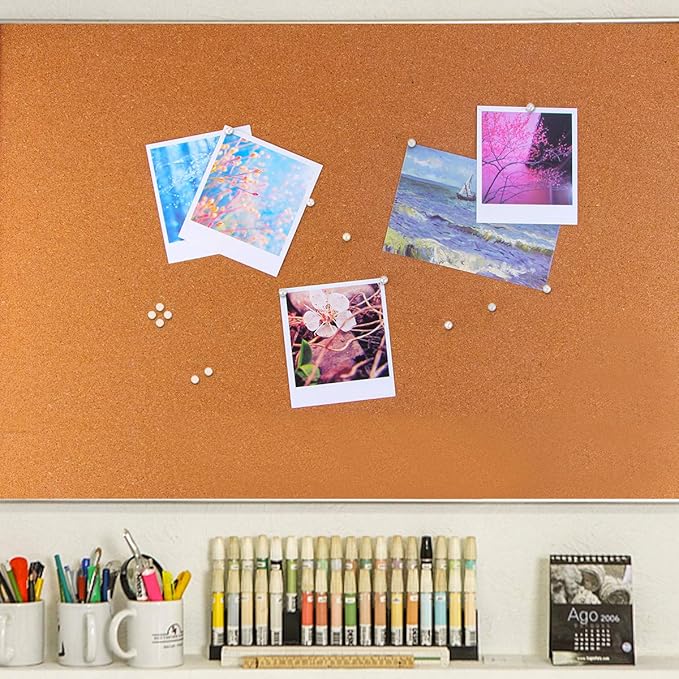 Yalis Push Pins Map Tacks 1/8-Inch Assorted Color Beads Head Map Marking Push Pins,500-count (White)-DeskLoop Office