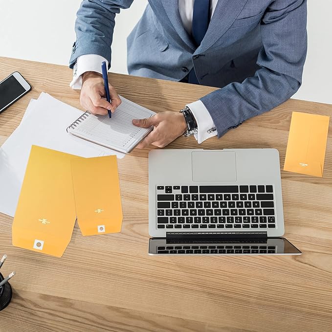 Zonon 100 Pieces 3 Sizes Clasp Envelopes Kraft Paper Catalog Clasp Envelope with Clasp Closure for Filing, Storing, Privacy Ensuring or Mailing Documents (9 x 12 Inch, 6 x 9 Inch, 5 x 7 Inch)-DeskLoop Office