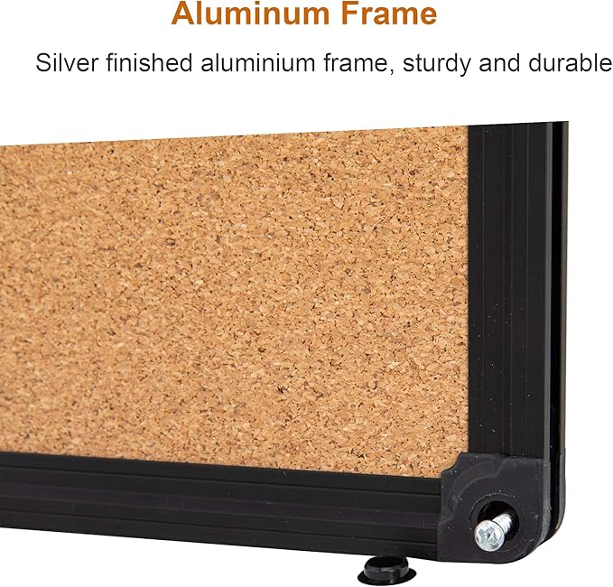 Cork Board, 2 Pack 48" x 36" Bulletin Notice Board Message Memo Pin Board, Black Aluminum Frame-DeskLoop Office