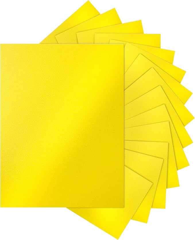 120 Sheets Solar Yellow Shimmer Cardstock 8.5 x 11 Crafts Paper, 250gsm/92lb Premium Glossy Paper Card Stock for Cards Making, Greeting Cards, Wedding Invitations, Menus-DeskLoop Office