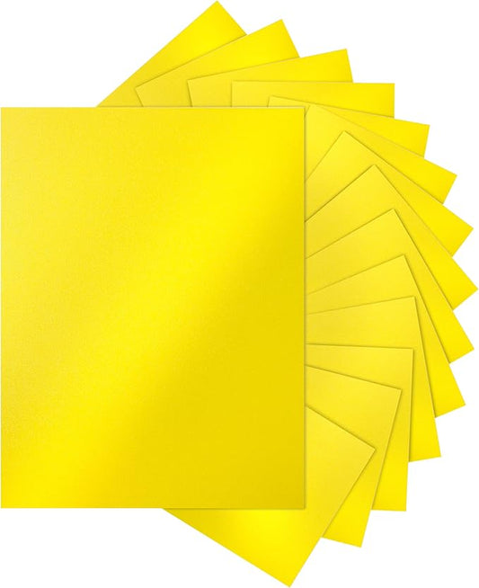 120 Sheets Solar Yellow Shimmer Cardstock 8.5 x 11 Crafts Paper, 250gsm/92lb Premium Glossy Paper Card Stock for Cards Making, Greeting Cards, Wedding Invitations, Menus-DeskLoop Office