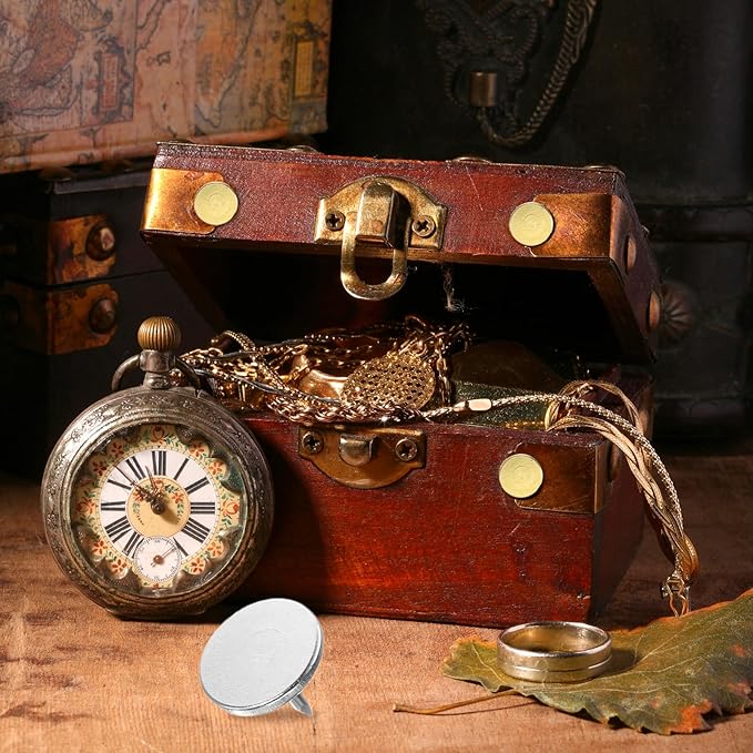 uxcell 150Pcs Upholstery Tacks, 11mmx10mm Flat Head Thumb Tack Decorative Furniture Nails Push Pins for Furniture Sofa Headboards, Silver-DeskLoop Office