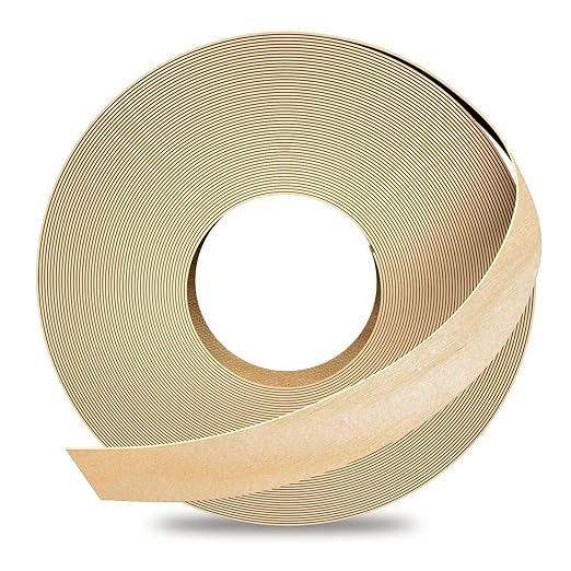 GSCIT Club Birch Edge Banding, 3/4 inch x 250ft roll of Wood Veneer Edge Banding Pre-glued Flexible, Wood Tape Banding for Cabinet Repair-DeskLoop Office
