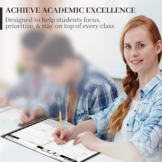 Ensight 2025-2026 HARDCOVER Leather Planner Weekly & Monthly - 8.5x11 Inches - Academic Planner Business Personal or Student - Pen Holder, Thick Paper, July 2025 - June 2026 (Black)-DeskLoop Office