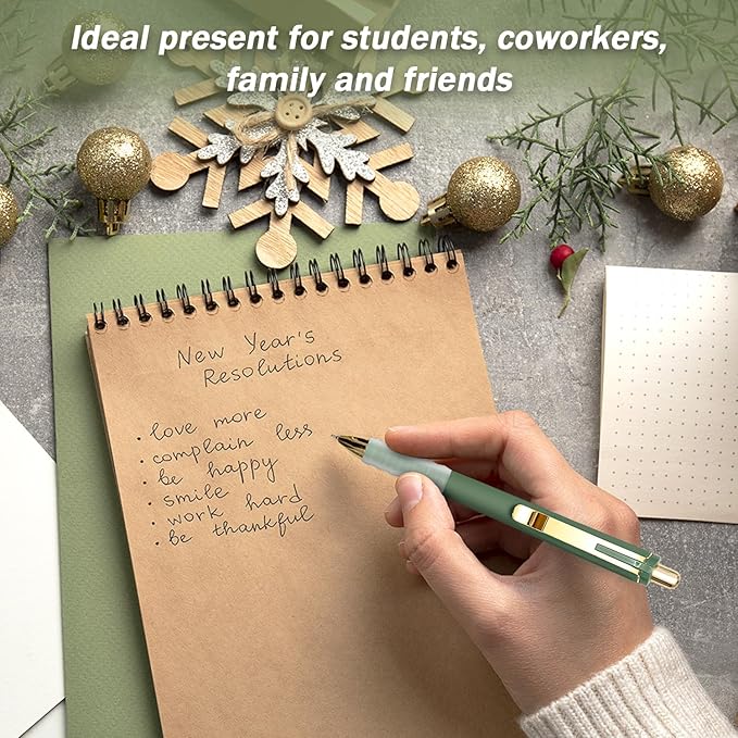 MiSiBao Black Ballpoint Pens 1.0mm Pens Retractable Ball Point Pens Smooth Writing (Metal pen clip, 12-pack)-DeskLoop Office