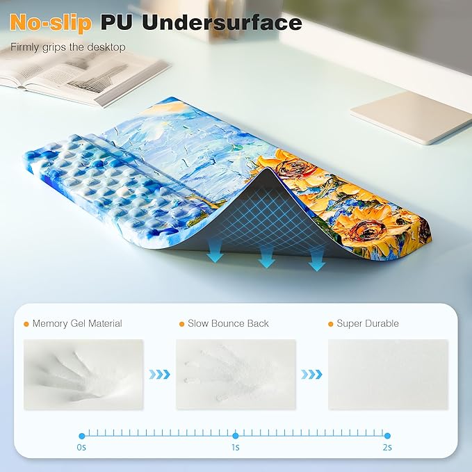 Ospelelf Ergonomic Keyboard Wrist Rest Pad Comfortable Keyboard Stand Riser Holder Pad for Office Gaming-DeskLoop Office