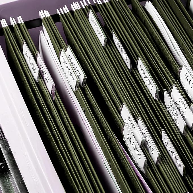 Extra Capacity Hanging File Folders, RAZCC 60 Pack Letter Size Reinforced Hanging Folders with Heavy Duty 1 Inch Expansion for Bulky Files, Filing Cabinet, Adjustable Tabs, Green-DeskLoop Office