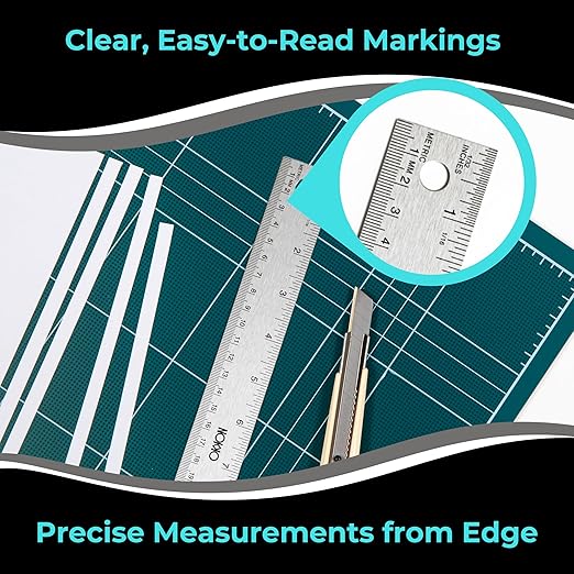 NOKKO 18 Inch Metal Ruler with Cork Backing, Pack of 2 - Stainless Steel Straight Edge Ruler with Inches and Centimeters, Non-Slip Cork Back for Precision Measurement and Stability-DeskLoop Office