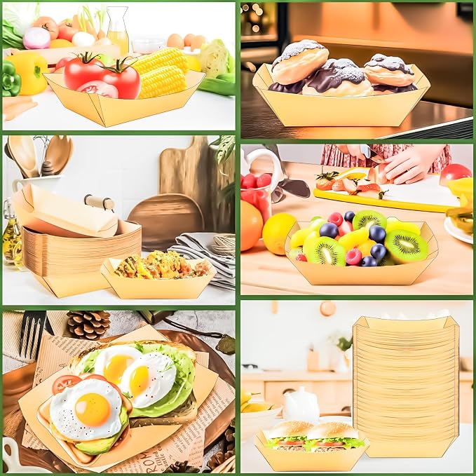 200 Pack 3LB Paper Food Boat Trays Disposable Paper Boat Containers, Heavy Duty - Image 7