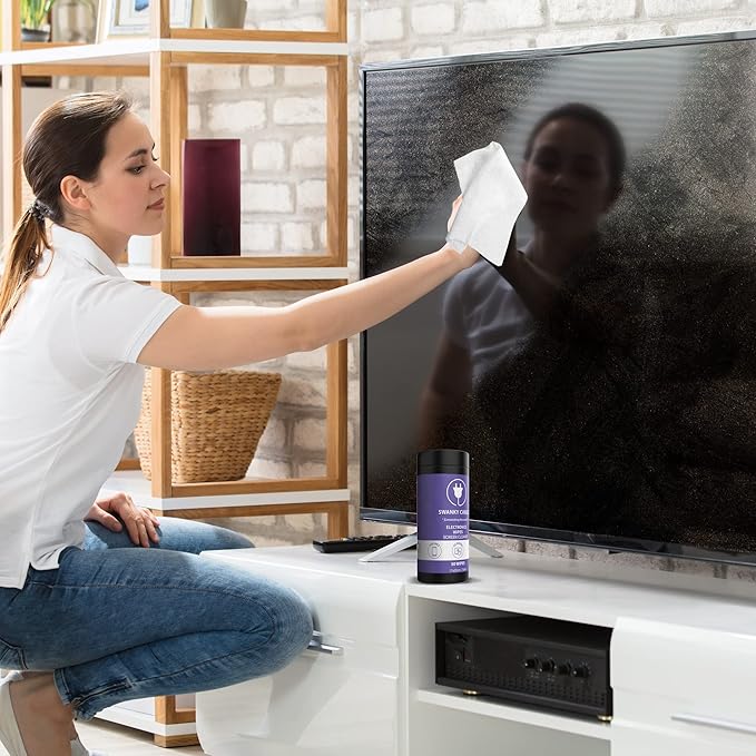 Electronic Cleaning Wipes - Computer, TV, Monitor, Phone, Laptop, Tablet, Keyboard, Camera & Lens Cleaner, Portable Tech Screen Cleaner - With Microfiber Cloth - Canister, 150 Count-DeskLoop Office