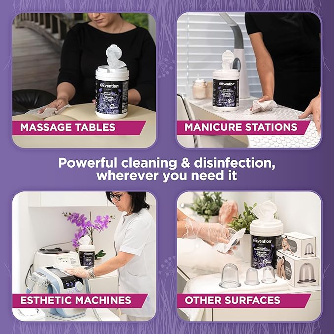 Prevention All Purpose Disinfecting Wipes – Cleaning Wipes Canister, Bulk Cleaner Towelettes for Salons, Spas, Clinics, Studios – Hospital Grade Surface Sanitizing – 160 Count per Refill Bag (6 Pack)-DeskLoop Office