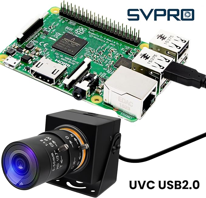 SVPRO 2MP Global Shutter USB Camera 90FPS High Speed Camera with 5-50mm Zoom Lens,Manual Focus Webcam for Glof Swing,10X Optical Zoom Industrial Video Camera USB Plug and Play for Computer-DeskLoop Office