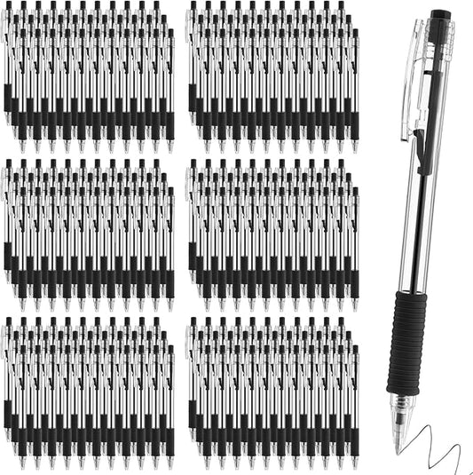 200 Pack Black Gel Ink Pens Bulk, 1.0mm Retractable Click Point Ballpoint Pens Smooth Writing with Comfortable Grip for Back to School Office Classroom Business Home Work Supplies-DeskLoop Office