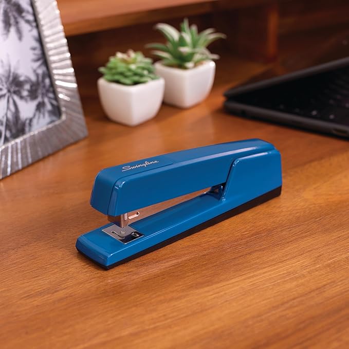 Swingline Stapler, 30 Sheet Capacity, 747 Classic Stapler, Jam Free, Metal, Royal Blue (74724)-DeskLoop Office