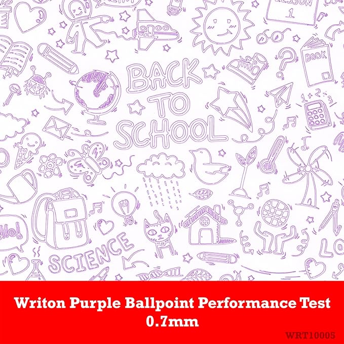 Writon Retractable Purple Ballpoint Pens - 24-Pack Writing Pens - Comfortable Grip - 0.7mm Fine Point for Smooth Writing - Fast-Drying Ink Pen - Ball Point Pens - Modern School, Office Supplies-DeskLoop Office