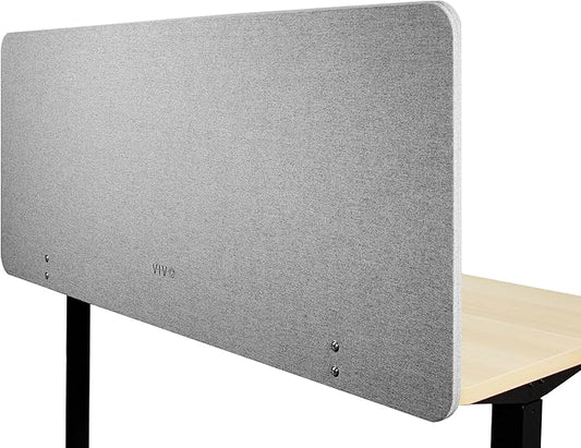 VIVO Clamp-on/Screw-on 60 x 24 inch Privacy Panel, Sound Absorbing Cubicle Desk Divider, Acoustic Partition, Gray, PP-1-V060G-DeskLoop Office
