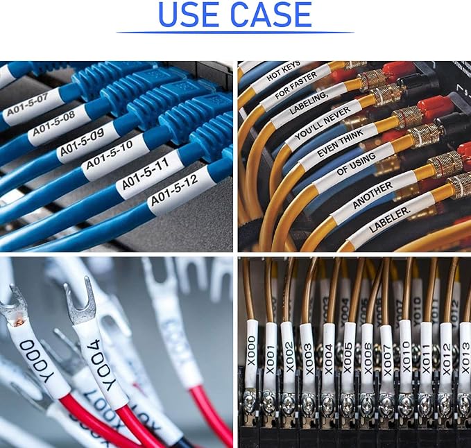 USUPERINK 5PK Compatible for Ptouch HSe-251 HSe251 HS-251 HS251 23.6mm 1 inch Black on White Heat Shrink Tube Label Tape for PT-D600 E500 E500VP E550W PT-P700 PT-P750WVP Label Maker-DeskLoop Office