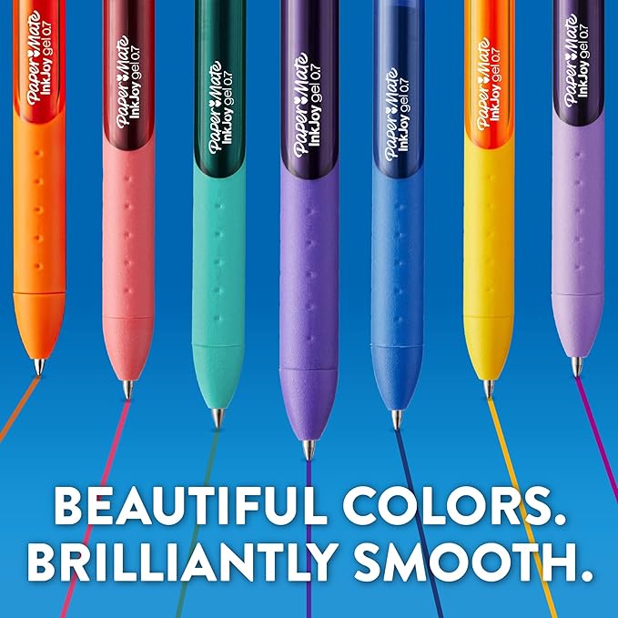 Paper Mate Colorful Gel Pens - InkJoy Gel Pens Assorted Medium Point (0.7). Perfect for Vibrant Colored Writing and Sketching with Paper Mate InkJoy 14 Count-DeskLoop Office