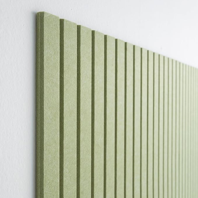 Large Cork Boards for Walls Black Felt Alternative - Slat Wall Paneling, Bulletin Board Tiles for Home Decor, Push Pin Corkboard Organizer for Office or Classroom-12-Pack Panel Kit (Avocado)-DeskLoop Office