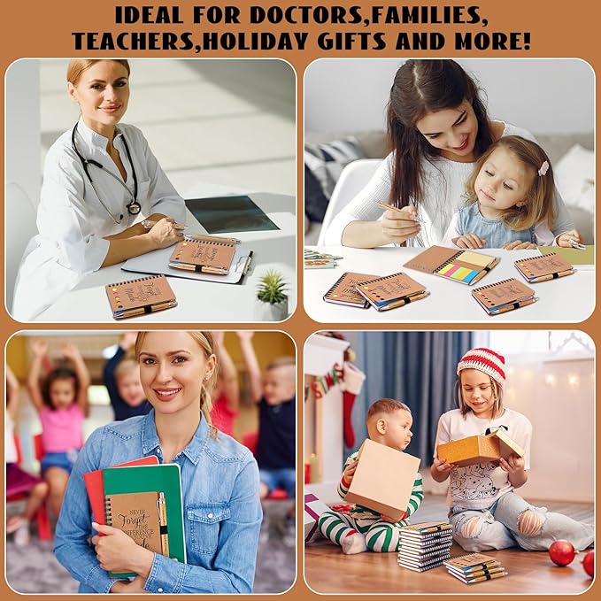 30 Sets Employee Appreciation Gifts Bulk Inspirational Spiral Notebooks with Sticky Notes Motivational Journals Ballpoint Pens Thank You Gifts for Teacher Nurse Coworker (30, Forget)-DeskLoop Office