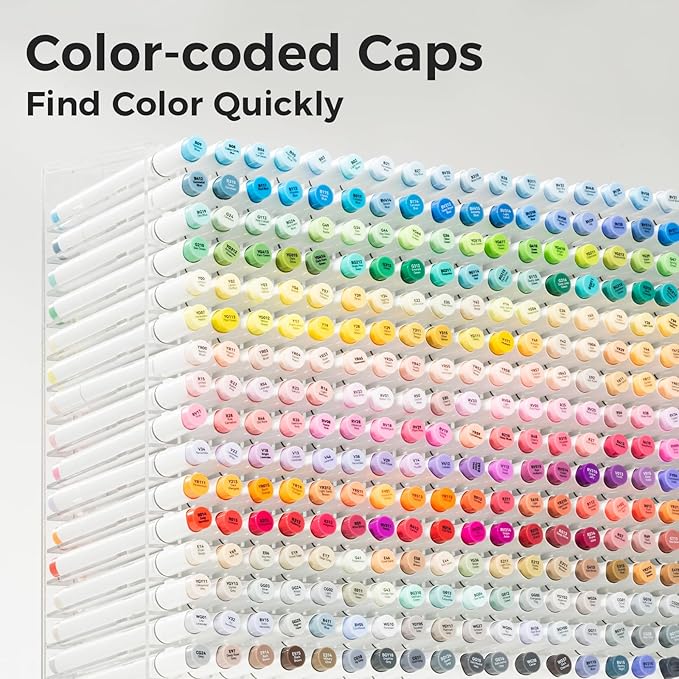 Ohuhu Alcohol Markers Brush Tip -Double Tipped Art Marker Set for Artist Adults Coloring Illustration - 120 Colors- Brush & Chisel Dual Tips- Honolulu of Ohuhu Markers- Refillable Alcohol-based Ink-DeskLoop Office