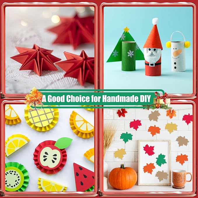 MixTeach 100 Sheets A4 Autumn Theme Cardstock 8.5 x 11" Medium Thick Cardstock Paper 180gsm/65lb Double Sided Printable Card Stock for Fall Scrapbooking Card Making Invitations DIY Art Craft Supplies-DeskLoop Office