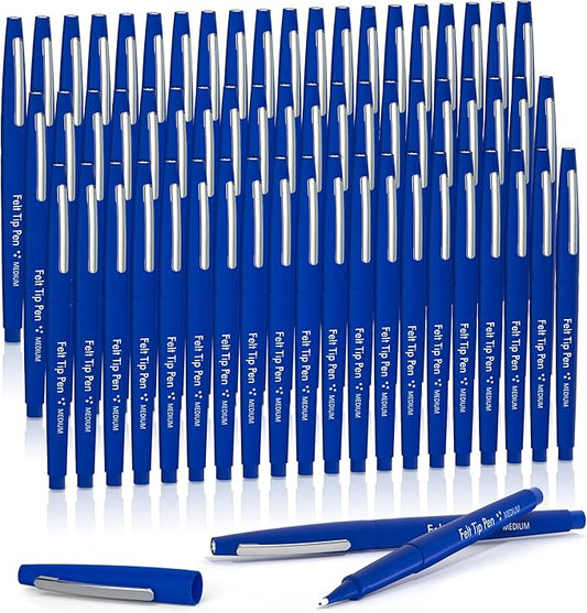 Lelix Felt Tip Pens - 60 Blue Pens, 0.7mm Medium Point, Perfect for Journaling, Writing, Note Taking, Planner, Art, Office & School Supplies-DeskLoop Office