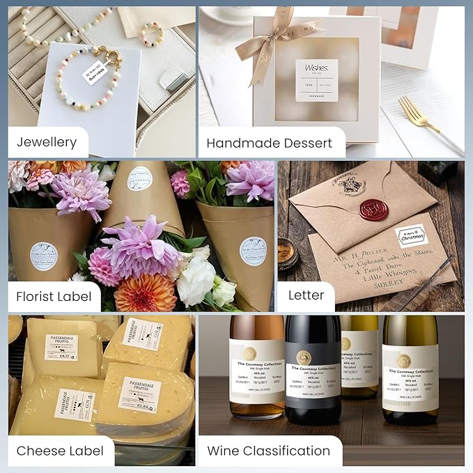 CLABEL Thermal Label Maker Machine: 221B Bluetooth Label Maker Machine with Tape Mini Sticker Printer Barcode Printer Compatible with Smartphone with 1 Roll 40x30mm Label (Blue)-DeskLoop Office