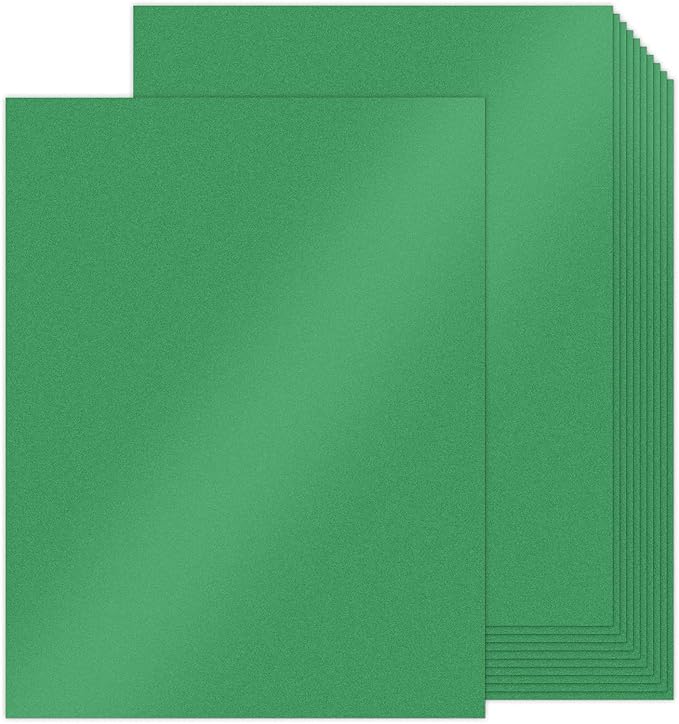 Goefun 100 Sheets Green Shimmer Cardstock 8.5 x 11, 80lb Card Stock Printer Paper for Christmas, Invitations, Certificates, Crafts, Card Making-DeskLoop Office