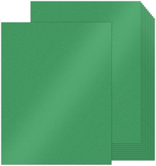 Goefun 100 Sheets Green Shimmer Cardstock 8.5 x 11, 80lb Card Stock Printer Paper for Christmas, Invitations, Certificates, Crafts, Card Making-DeskLoop Office