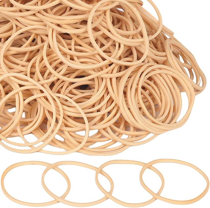 Rubber Bands Size#16,Elastic Band Beige #16 Small Rubber Band 500Pcs For Office Home Supplies(2-1/2" x 1/16'')-DeskLoop Office