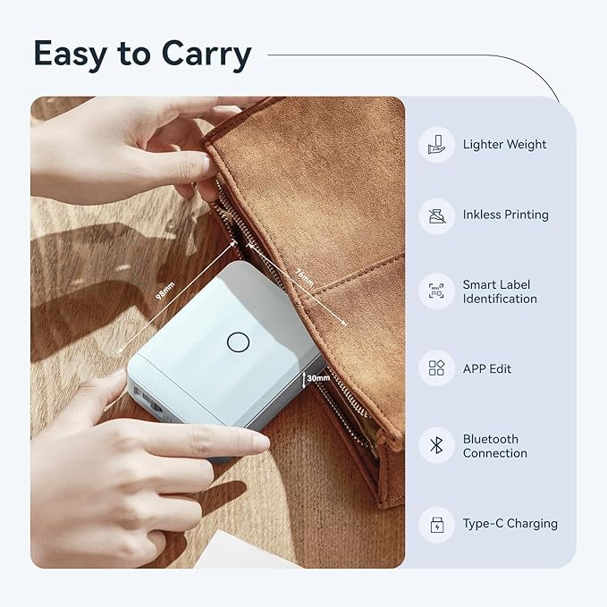 NIIMBOT D110 Upgraded Version Mini Label Maker Machine with Tape, Portable Bluetooth Thermal Printer, Sticker Labeler with Multiple Templates for Office Organization Home Kitchen School, Blue-DeskLoop Office