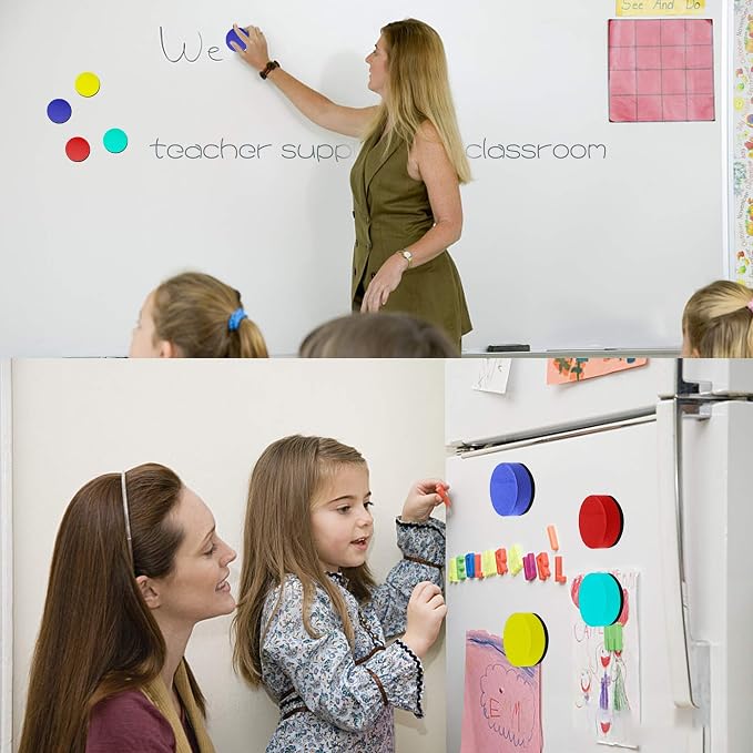 Mini Dry Erase Erasers, IHPUKIDI 48 Pack Magnetic Whiteboard Dry Erasers - Image 6